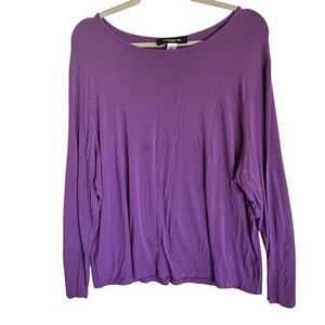 Women's 3X Purple Long Sleeve Blouse‎ Casual Fall Top